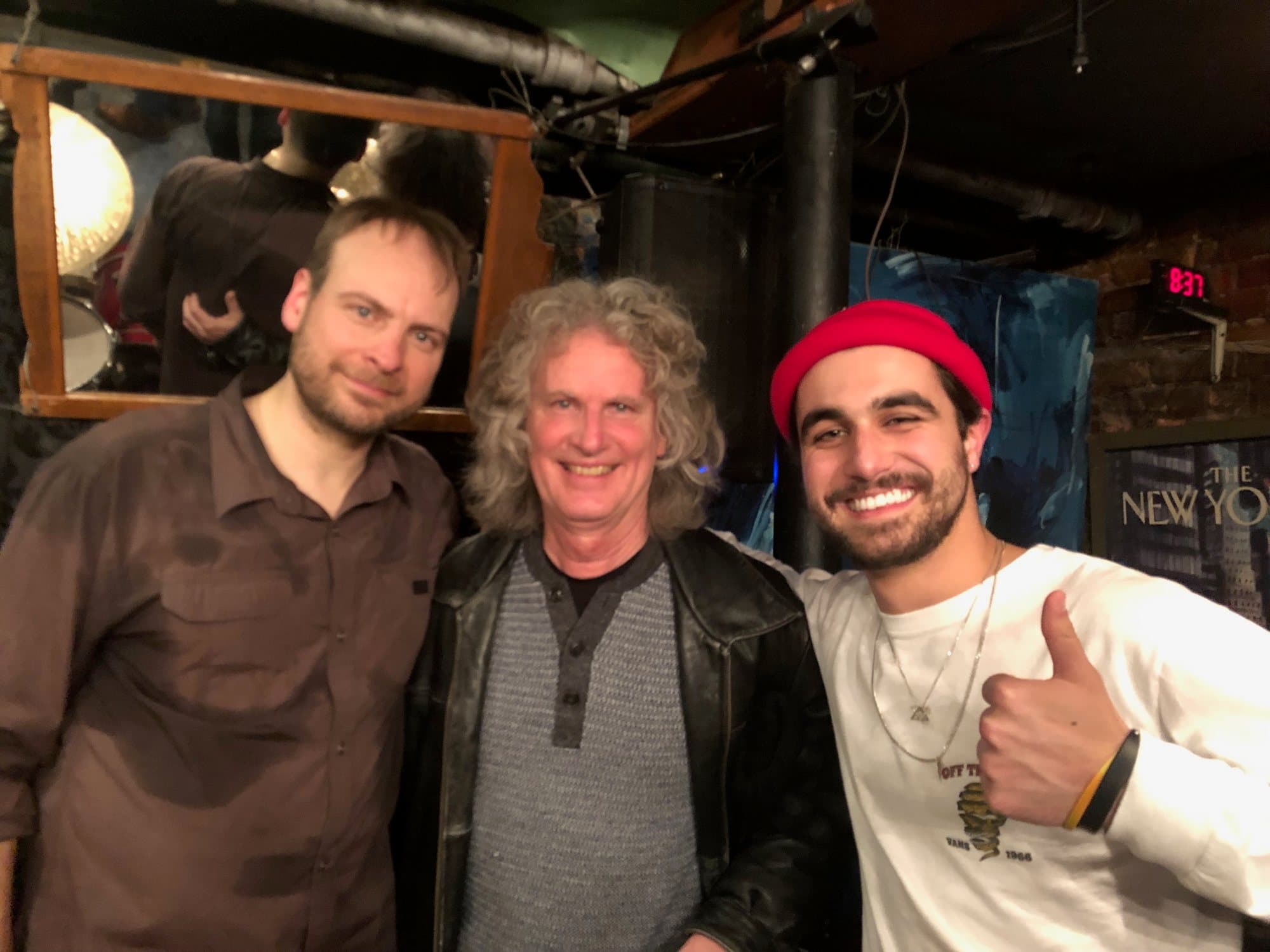 Steve Rucker with Ari Hoenig (left) and Tony Flow (right)